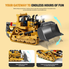 KIDMARKT loader blade close-up reveals alloy construction and lifelike motion.