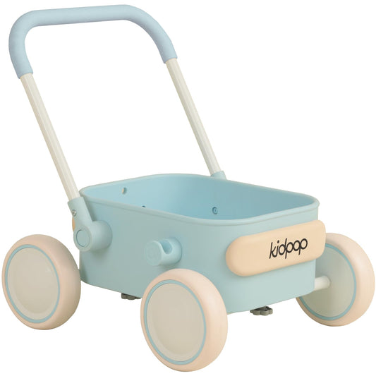 Kidpop PULA 2-in-1 blue wagon for push and pull play indoors and outdoors
