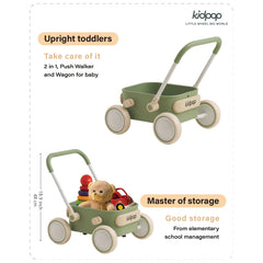 Safe enclosed wheels and non-slip handlebar for stability.