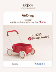 Kidpop PULA award-winning design signals trusted quality.