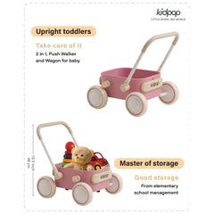 kidpop PULA pink folding mechanism for compact storage.