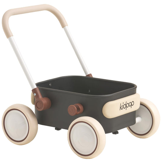 Kidpop PULA walker front view with enclosed wheels for stable steps