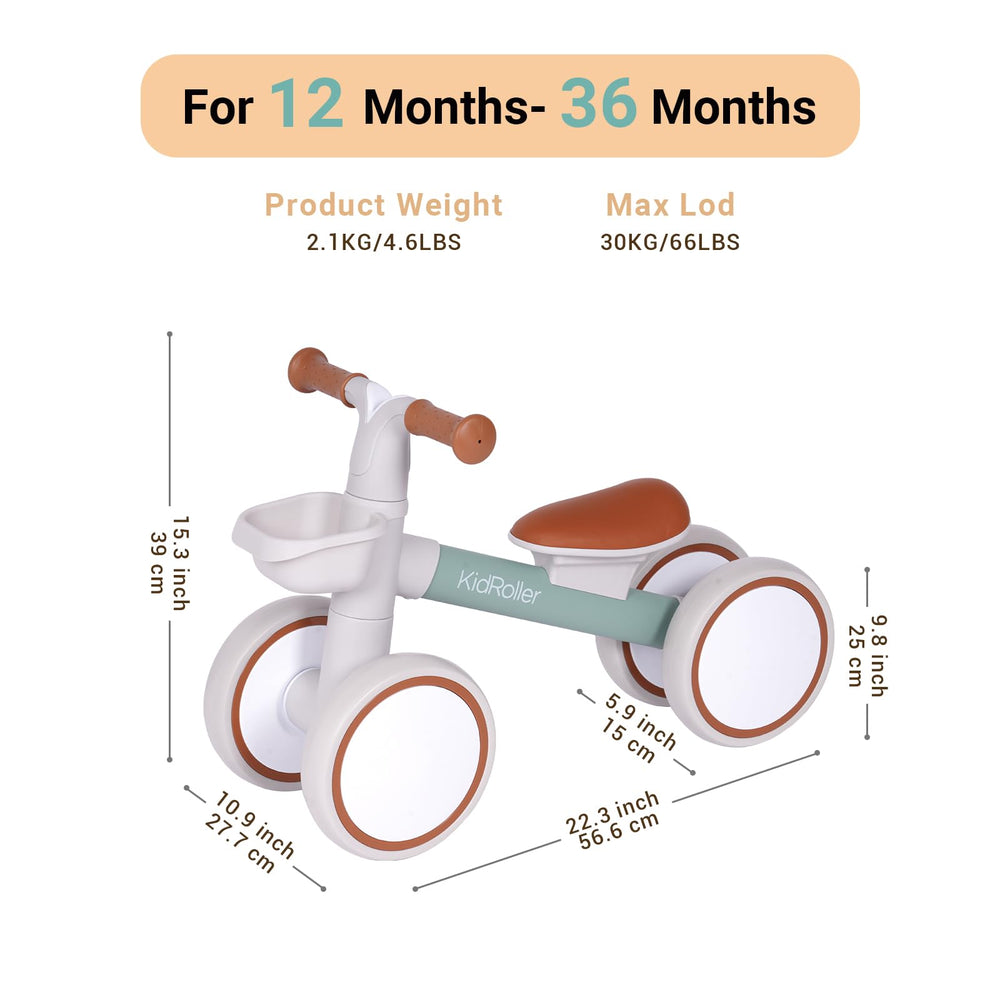 KidRoller balance bike adjustable seat adapts as your child grows for comfortable riding.