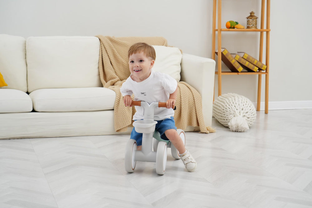 KidRoller ergonomic design with soft-grip handles for comfortable steering and control.