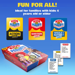 Kids VS Parents screen-free game night promoting unplugged fun