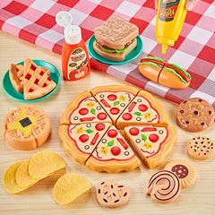 Kidsciety seafood and meats provide realistic play food for open-ended kitchen adventures