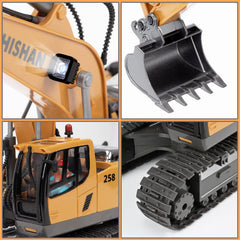 KidsFaves remote control excavator lights and sounds for immersive play.