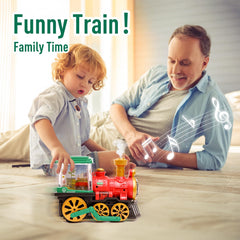 KidsMind train wheels rotating 360° for dynamic movement during play.