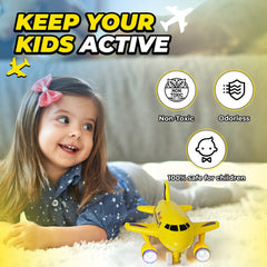 KIDSTHRILL light grey airplane toy, side view, ideal for group play.