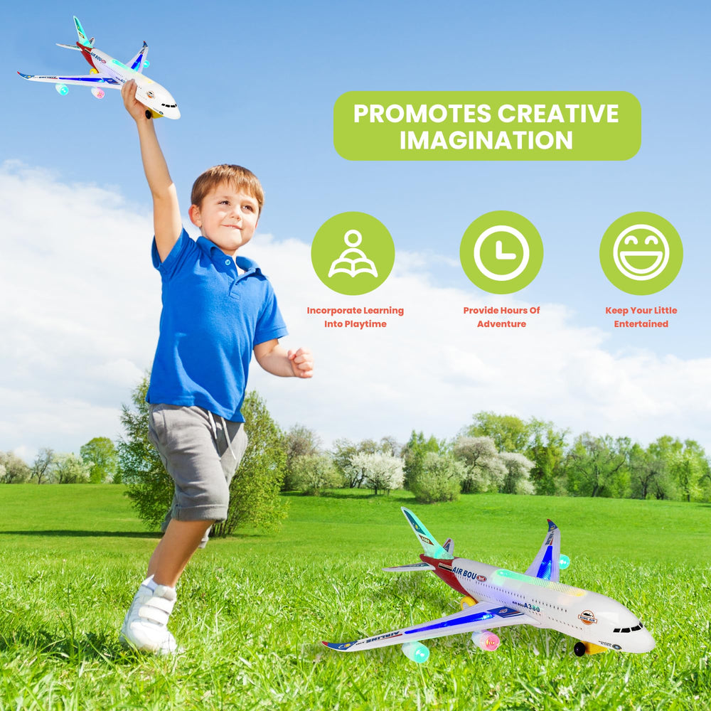 Kidsthrill Airplane Toy uses a kid-friendly design for safe play.