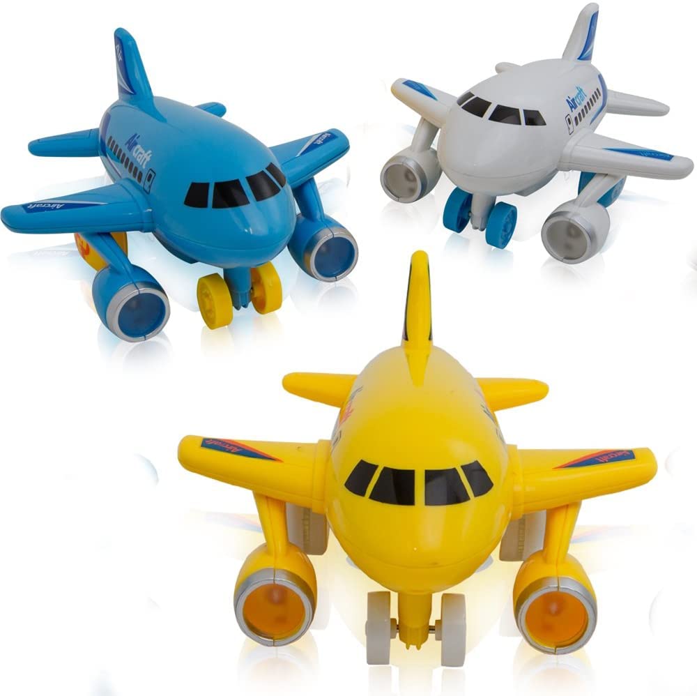 KIDSTHRILL takeoff sound and lights airplane toy, engaging play demonstration.