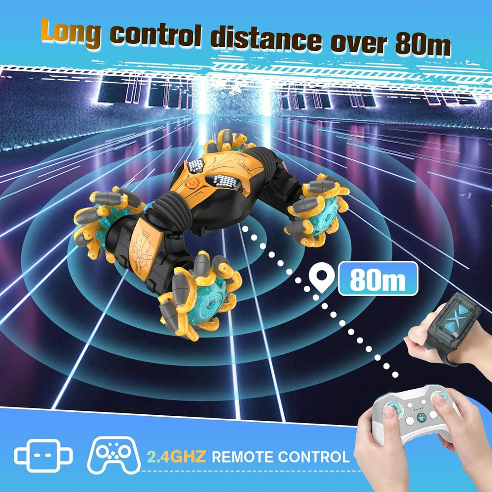 Kidstinct RC car performing a 360 degree rotation stunt