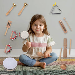 KIDS TOYLAND wooden blocks encourage tapping and sequencing play.