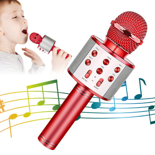 KidWill karaoke mic red front view for easy singing sessions