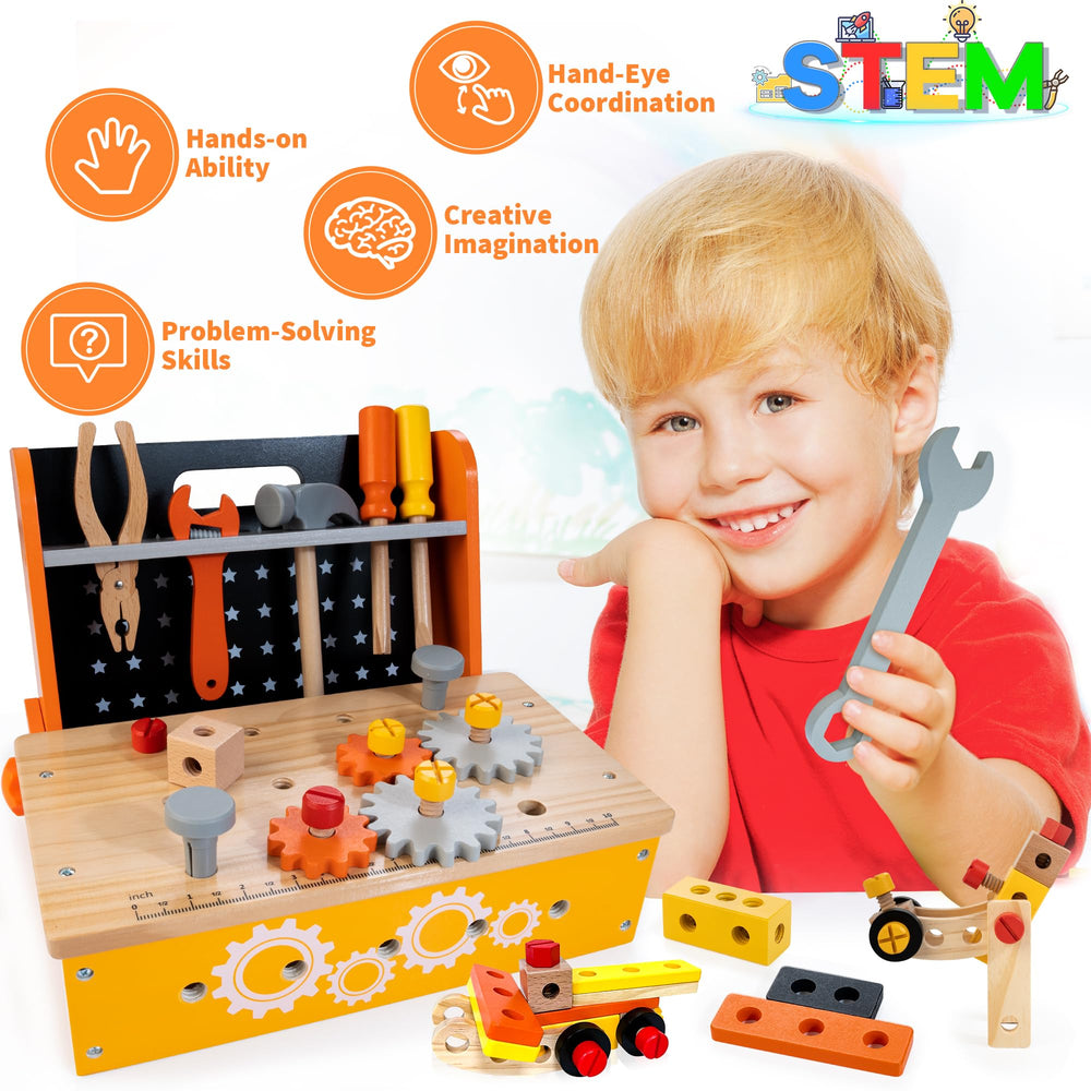 KIDWILL STEM construction play demonstrates building possibilities with interchangeable blocks