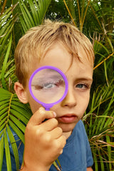 Kidz@Play Adventure Kidz Kit magnifying glass reveals tiny details on hikes.