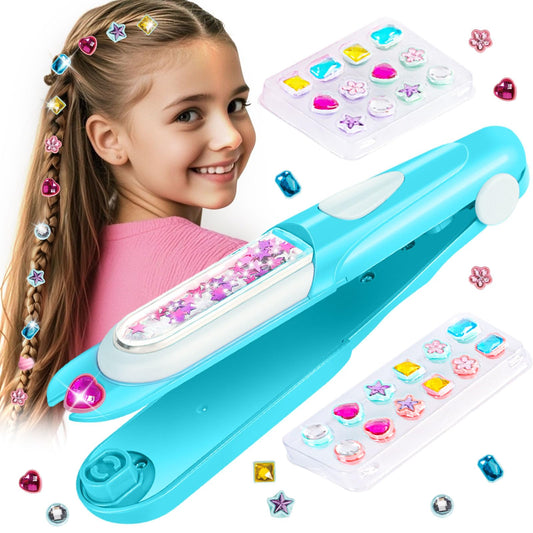 Kidzkube Hair Gem Stamper Tool for quick, sparkling DIY hairstyles at home.
