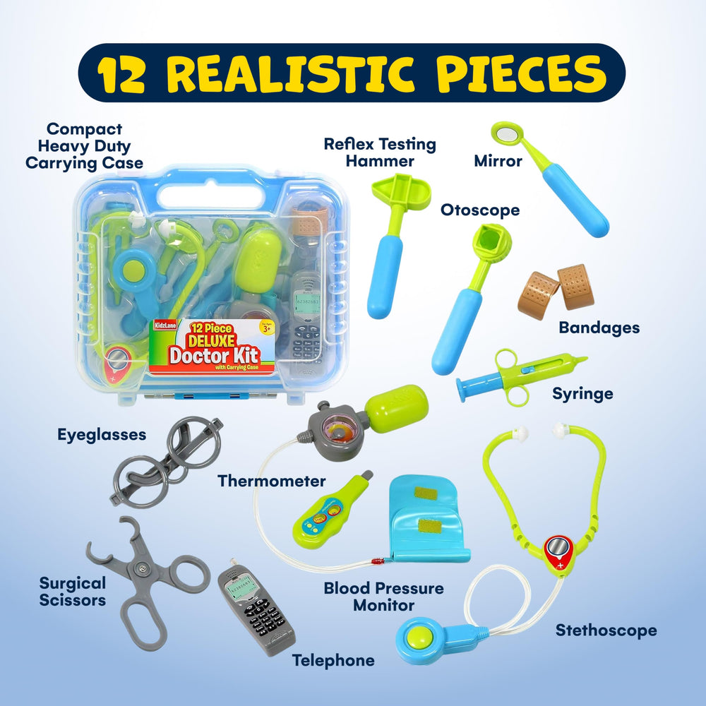 Kidzlane Doctor Kit carrying case keeps tools organized for tidy playtime