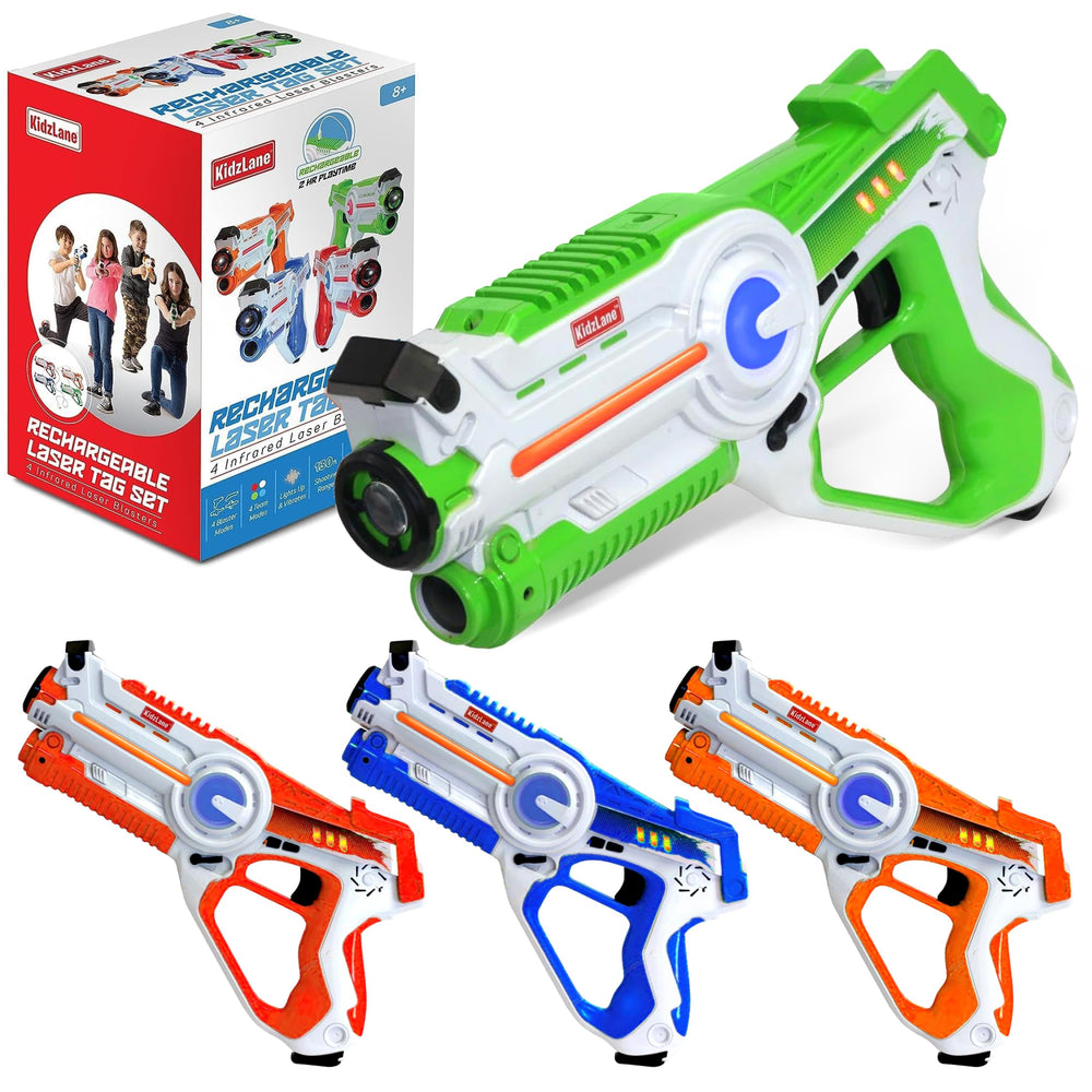 Kidzlane laser tag pistol with dynamic sounds for fast indoor battles.