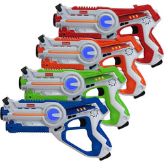 Kidzlane laser tag green gun front view for team play indoors.