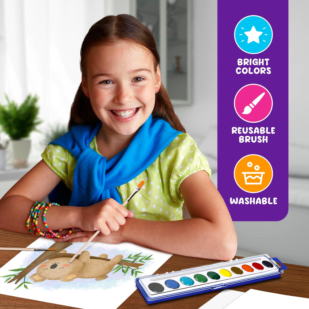 Kiggos travel watercolor kit compact for on-the-go creativity.