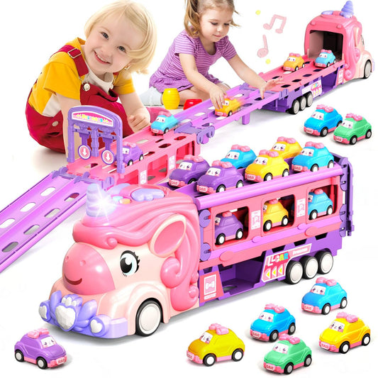 Kigwux unicorn truck launch track for two-player racing fun.