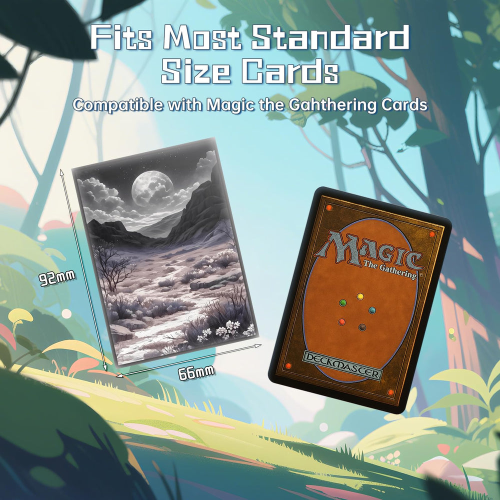 Kiiransr Scrubland standard size sleeve fits 66x92 cards securely.