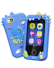 Kikapabi Kids Smart Phone blue front camera captures playful moments for beginner photographers
