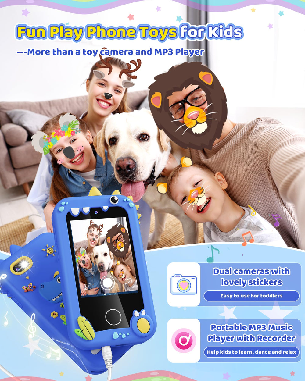 Kikapabi Kids Smart Phone blue puzzle games encourage problem solving during daily play