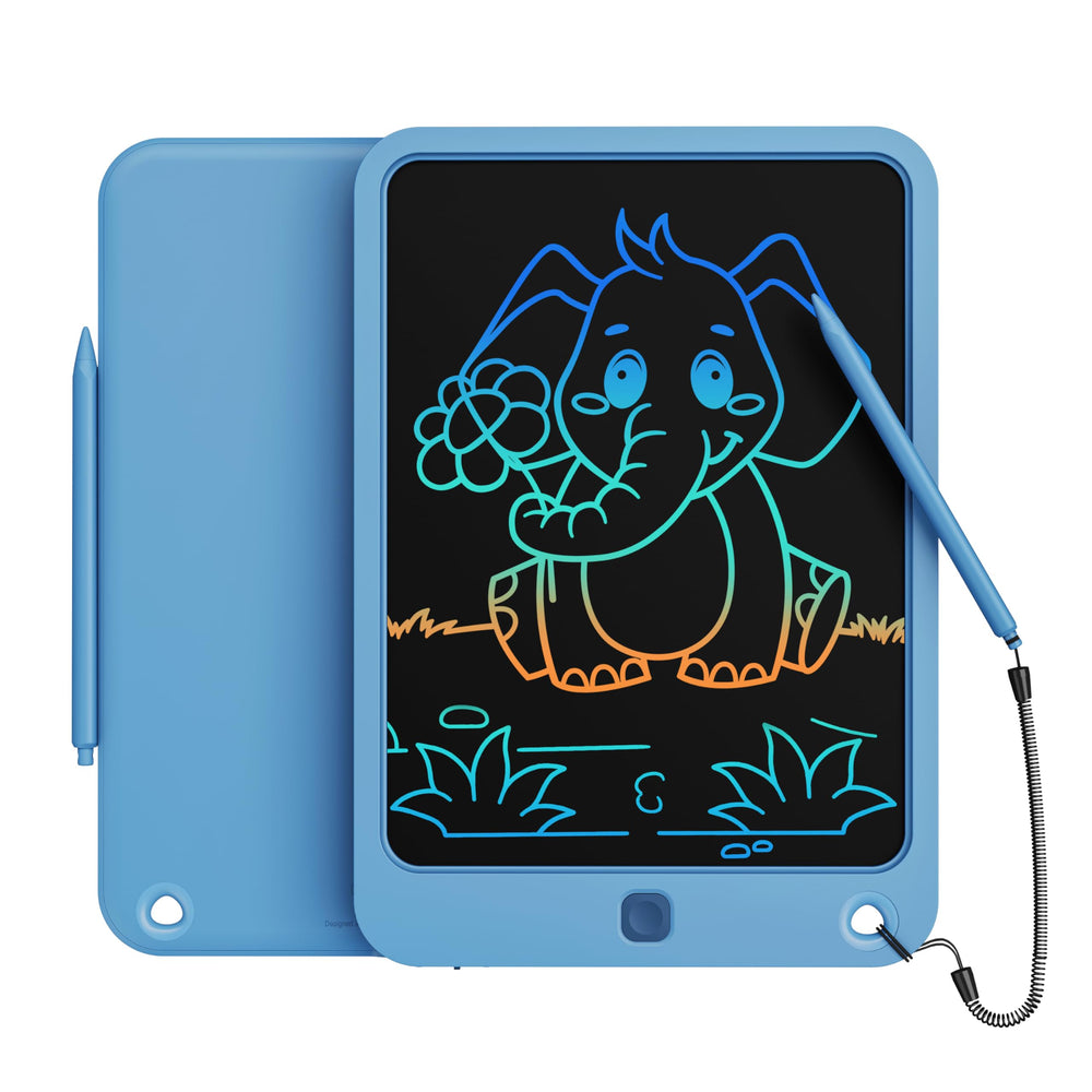 Kikapabi LCD Writing Tablet 10 Inch navy front view, kid-friendly drawing and memo board