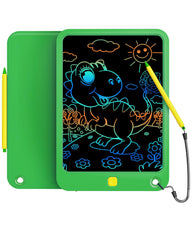 Kikapabi LCD writing tablet 10-inch front view for on-the-go doodling and learning.