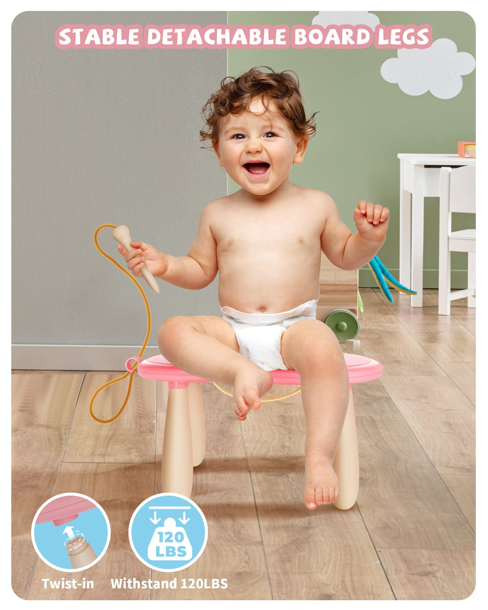 Kikapabi board erase knob enables quick, clean resets.