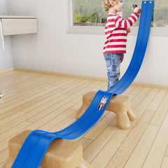 Kikikid suction cups securing the track to glass or tiles for quick setup