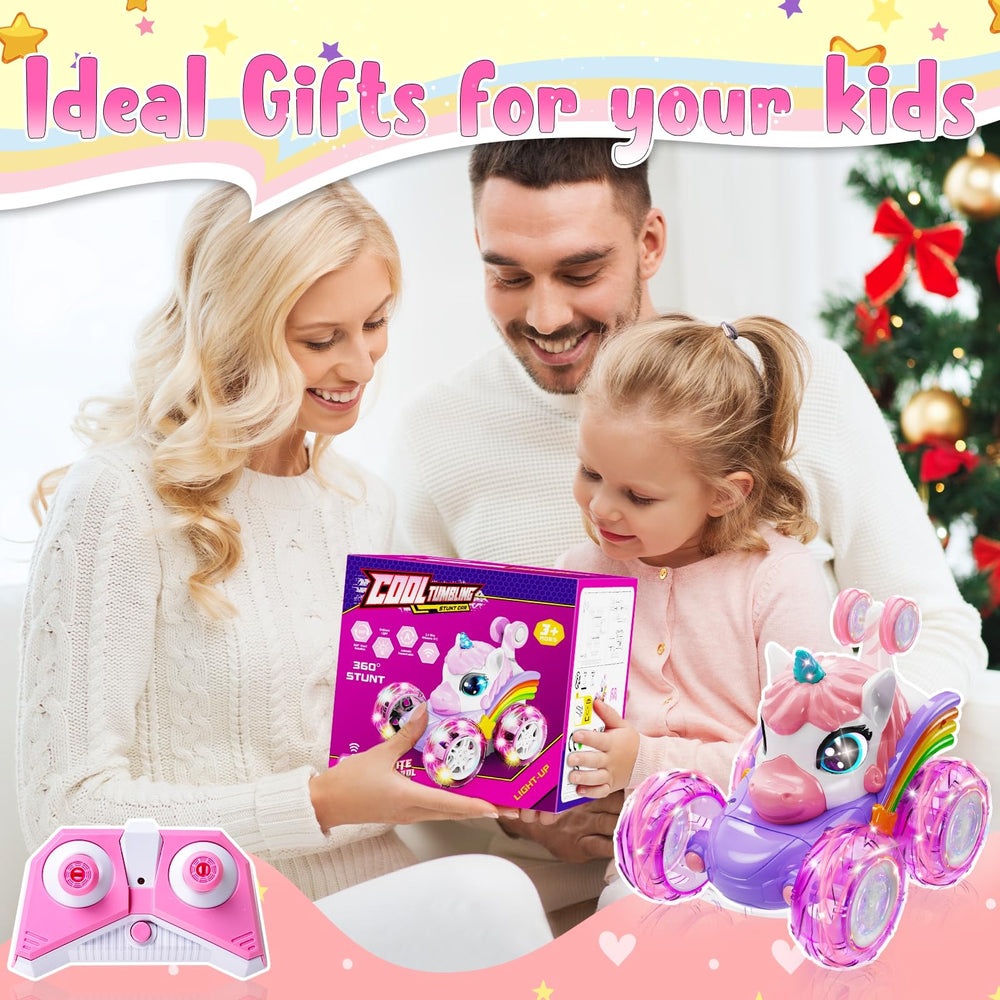 Kikikid Unicorn RC car makes a delightful gift with lights.