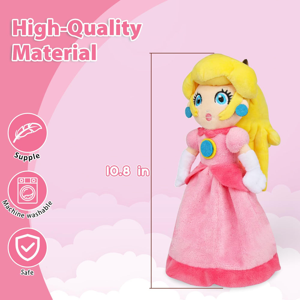 KILATIVE Princess Peach plush close-up face with embroidered features for charm.