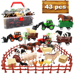 Kimicare farm tractor trio for imaginative farming play and storytelling.
