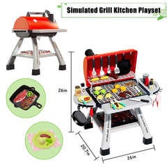 Kimicare Kids BBQ Grill Playset—varied pretend foods for creative meals.