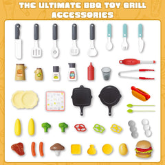 Kimicare Kids Grill Playset includes colorful accessories for imaginative meals.