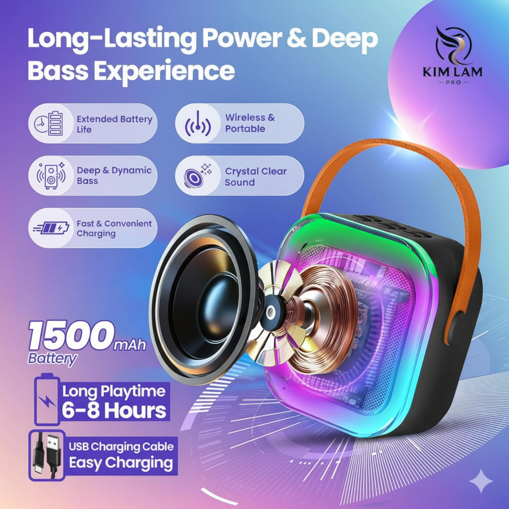 KimLamPro Kids Karaoke Machine side view showing compact, portable design