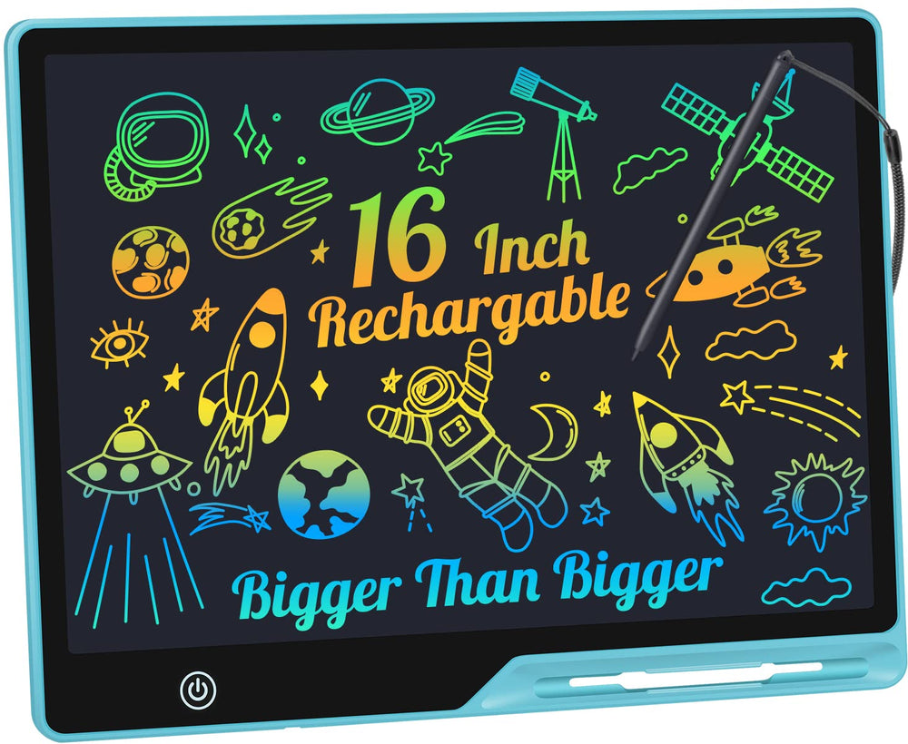 Kinayue 16-inch colorful LCD tablet, large drawing area for kids imagination.
