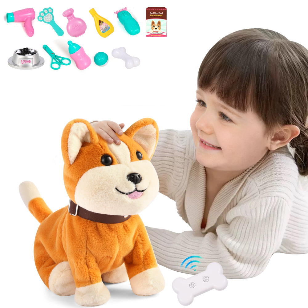 Kindenwinn interactive corgi plush walking motion enhances imaginative play