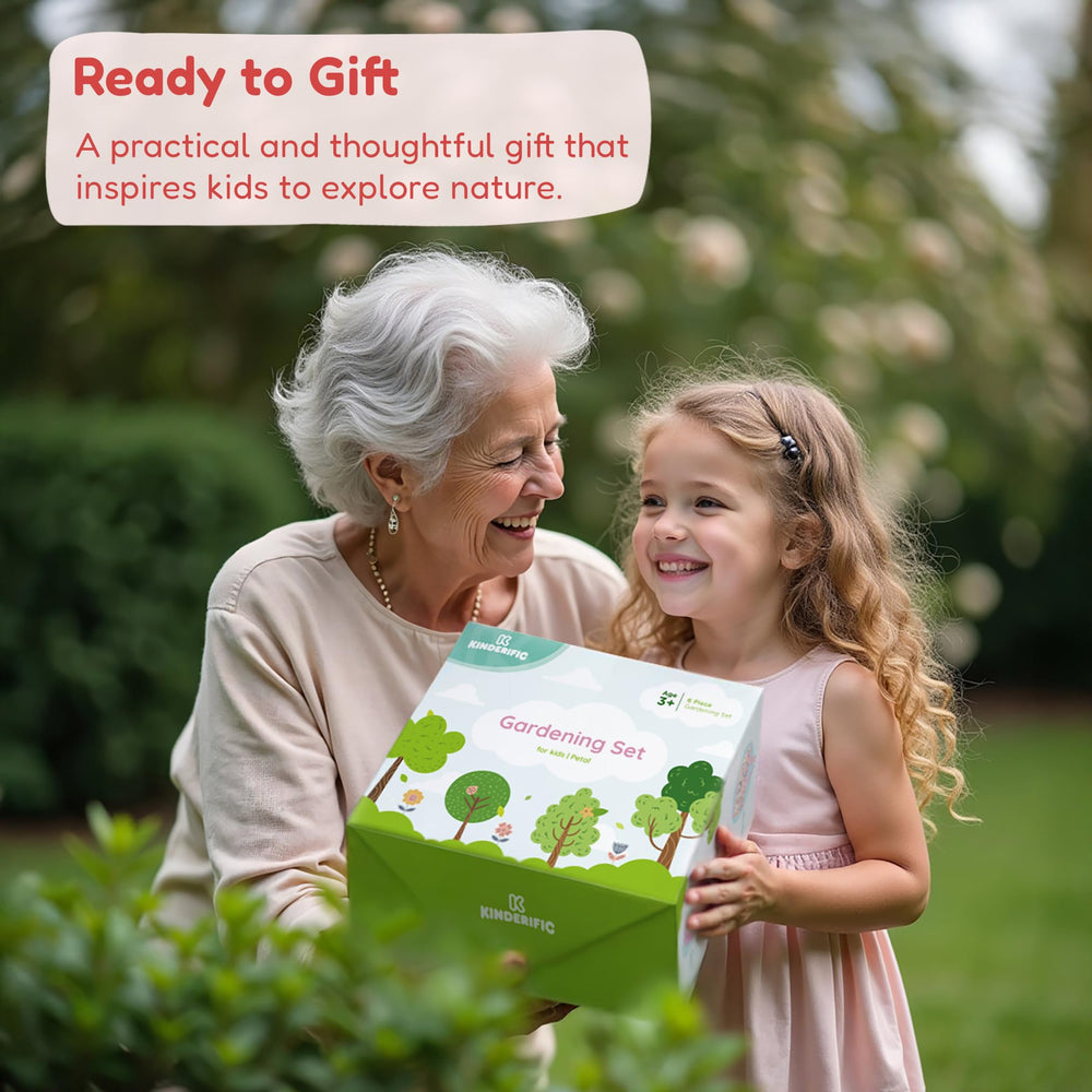 Kinderific gardening set fork helps loosen soil safely for young growers