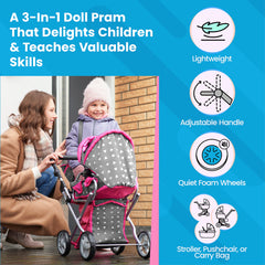Kinderplay doll compatibility up to 15.75 inches for many dolls.
