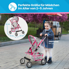 Kinderplay stroller fits 40 cm dolls for versatile playtime.