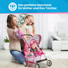 Kinderplay doll stroller safety lock prevents accidental folding during play.
