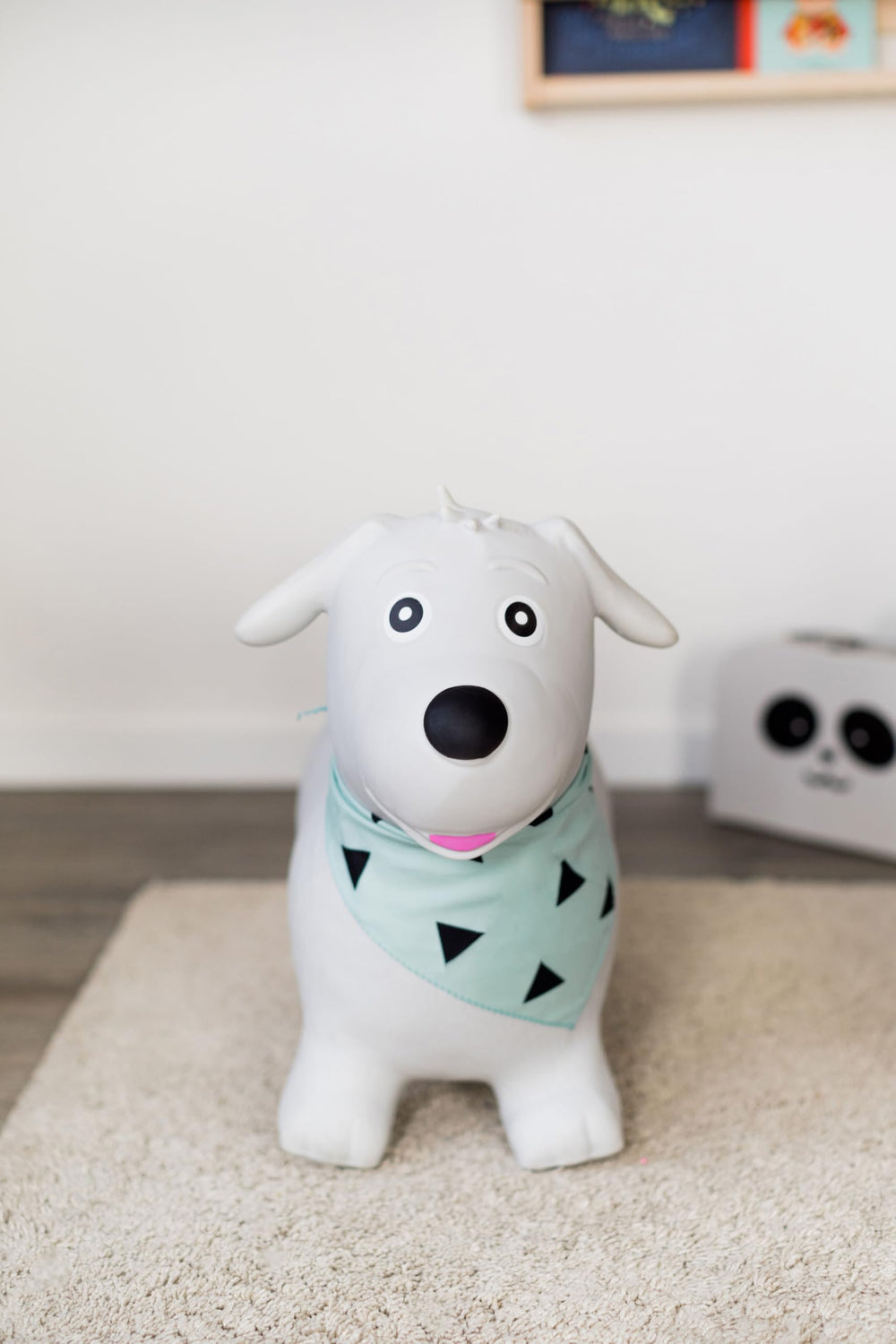 Kindsgut Bouncy Animal Hopper Dog easy-grip handles in use