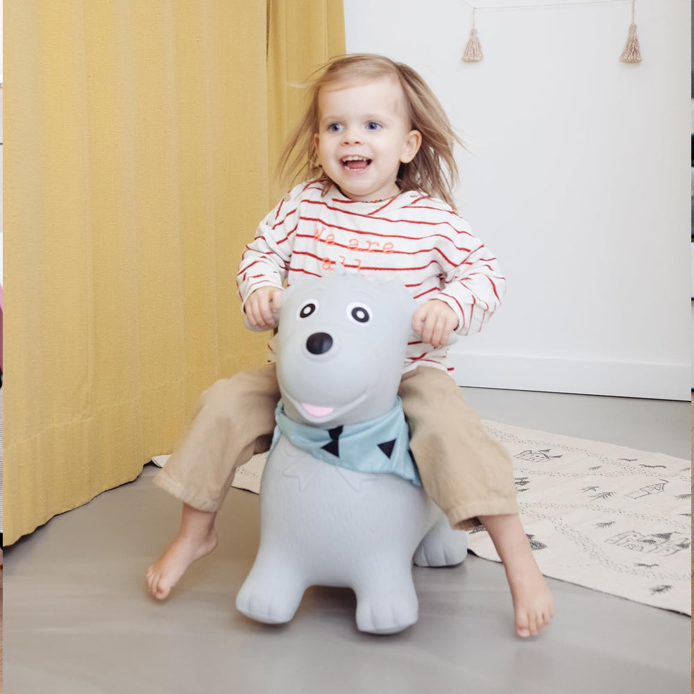 Kindsgut Bouncy Animal Hopper Dog indoor use scene on rug