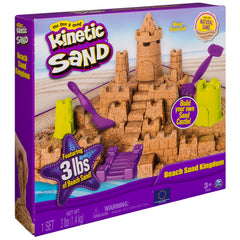 Kinetic Sand Beach Sand Kingdom cleanup storage shows easy packing and transport.