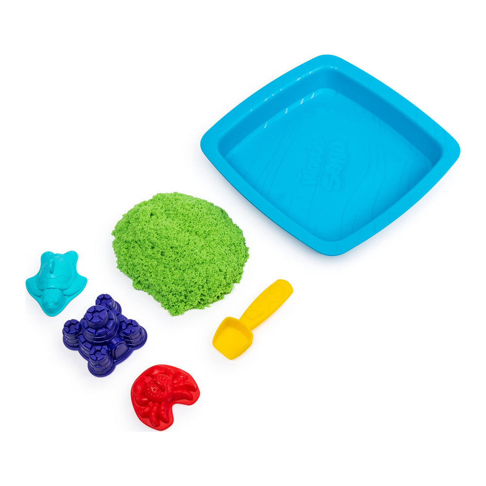 Kinetic Sand molds let kids shape turtles, crabs, and castles.
