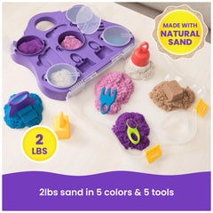Kinetic Sand neon purple sand ready for molding and creative play.